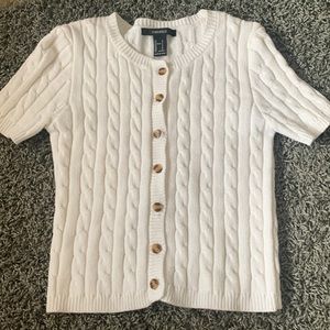 Forever 21 White Cable Knit Top